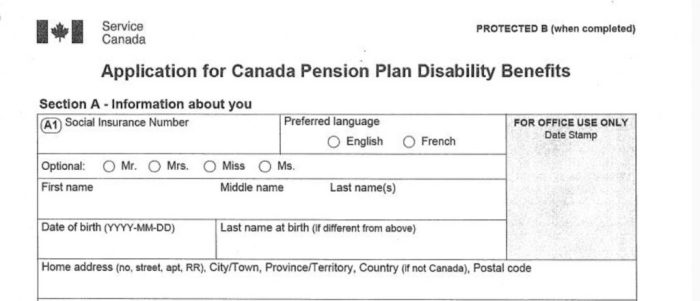 Pension Canada pension plan disability contact number