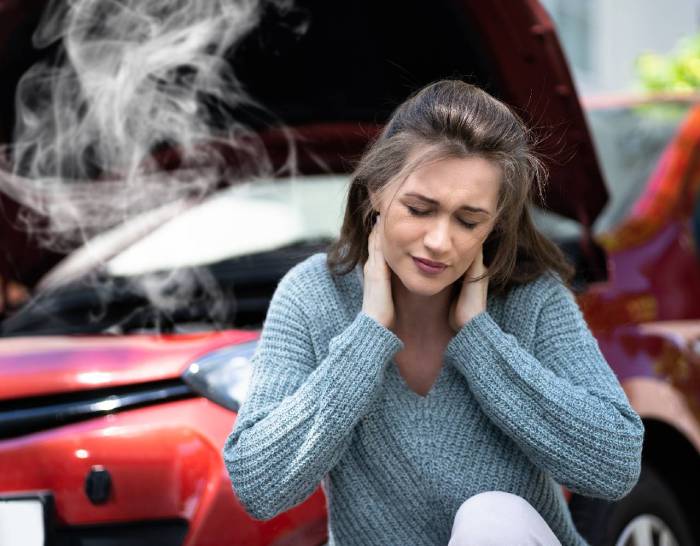 Exhaustion after car accident