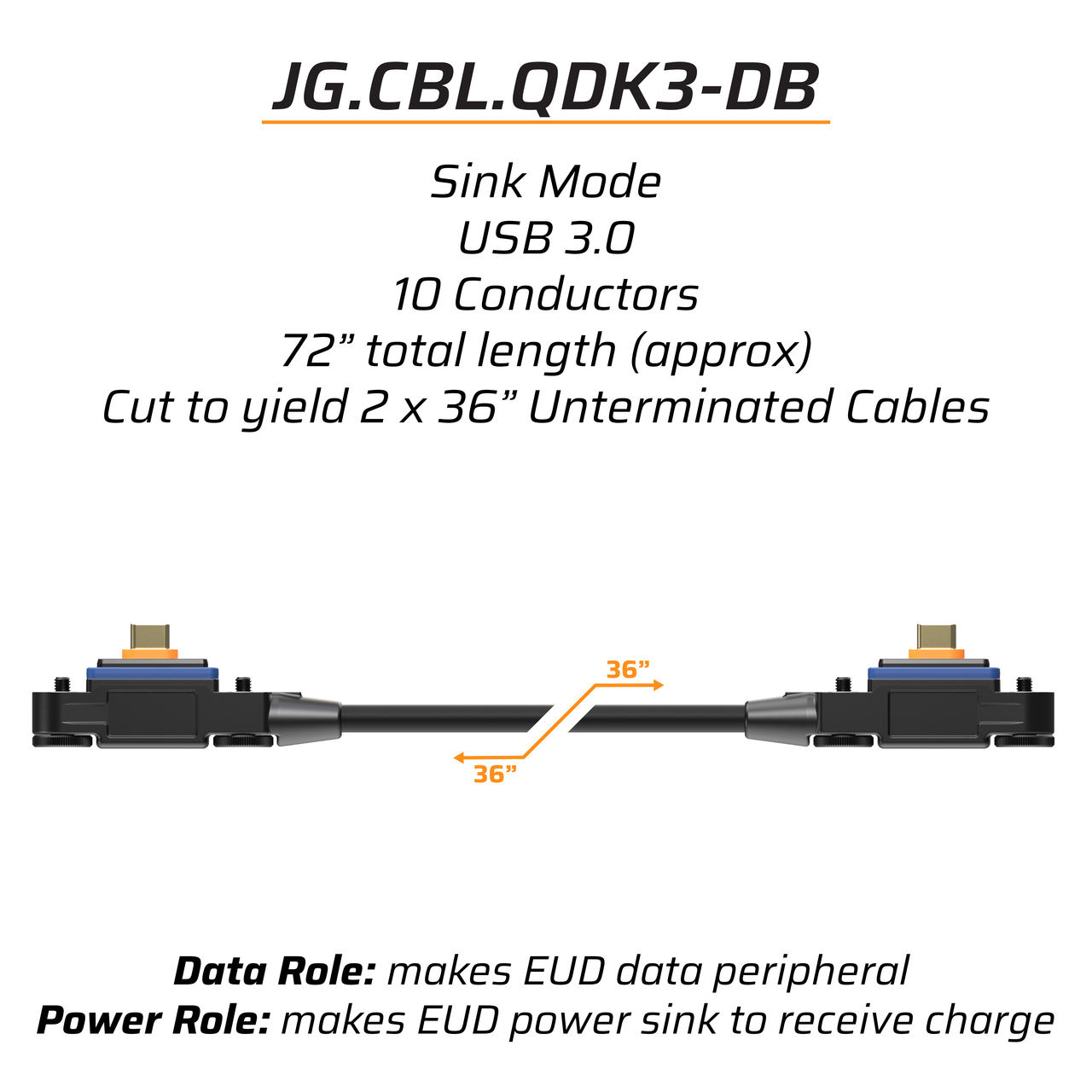 Juggernaut cable quick disconnect charge cable