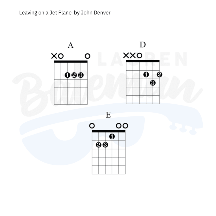 Leaving on a jet plane chords