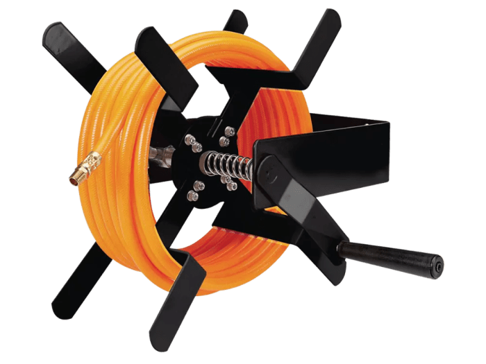 Hose reel retractable rewind bull 1/2 air hose reel 100 ft
