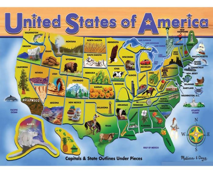 Map of the us with state names and adventure tours