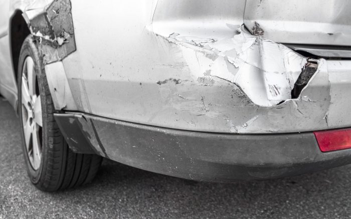 Accident Car accident front bumper damage