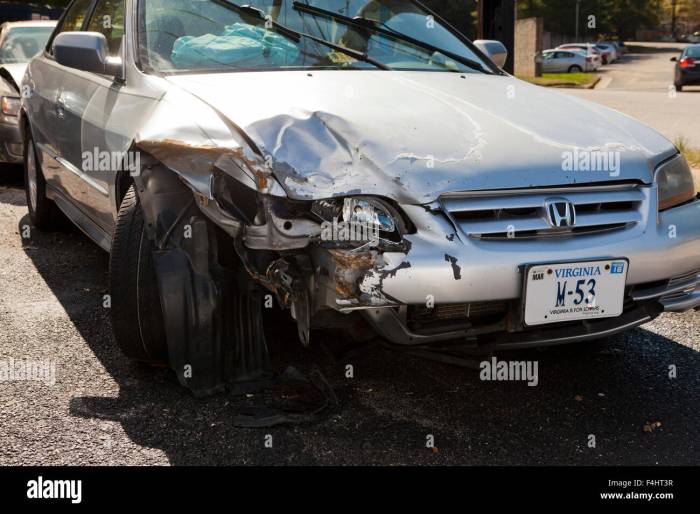 Car accident front damage