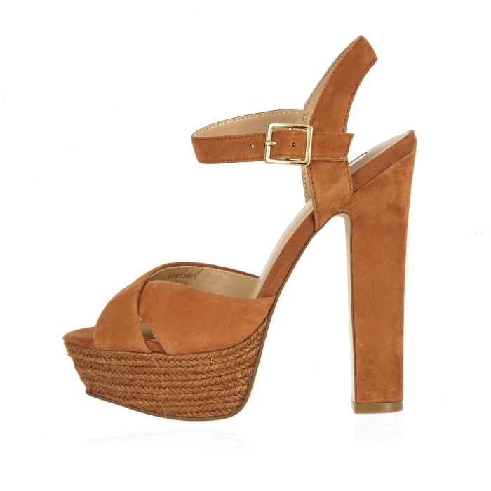 Brown platform heels