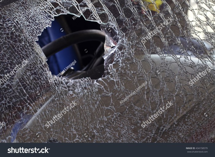 Broken car window