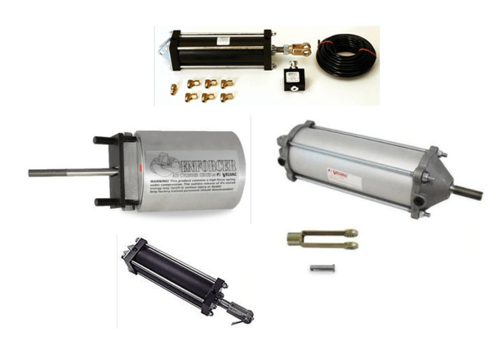 Dump truck tailgate air cylinder