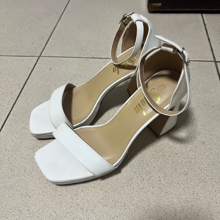 White platform high heels